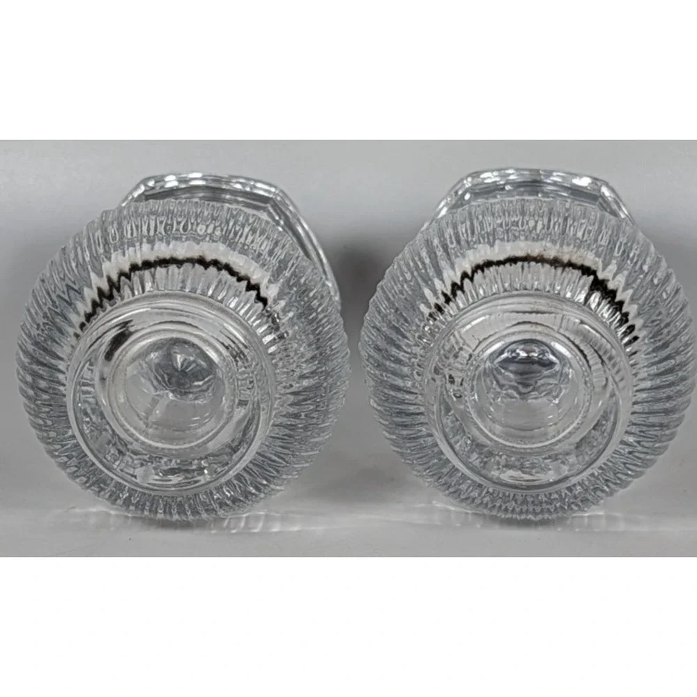 American Fostoria Salem Crystal Glass Salt & Pepper Shakers 1980's Vintage